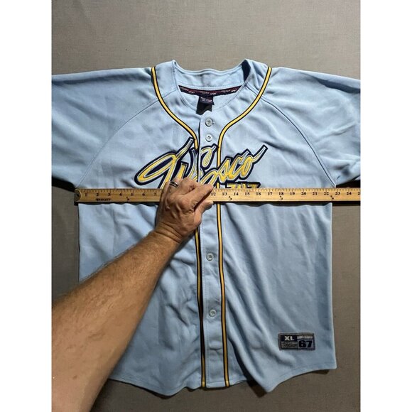 Vintage Willie Esco Baseball‎ Jersey Mens Large Blue Button Sewn Short Sleeve. - Picture 10 of 13